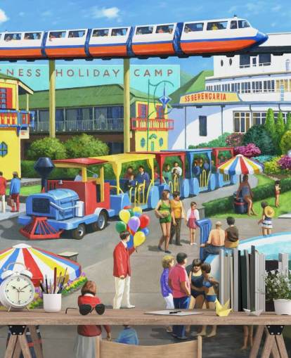 holiday camp in the 1950s and 1960s wallpaper