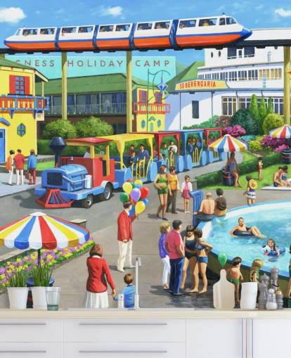 semesterläger på 1950-talet och 1960-talet tapeter