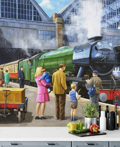 people watching steam train from platform wallpaper people watching steam train from platform wallpaper