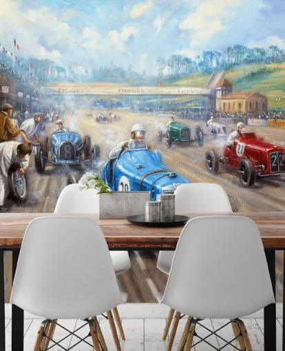 Oldtimer-Rennen Wandgemälde