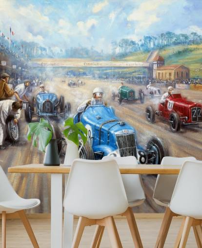 Oldtimer-Rennen Wandgemälde