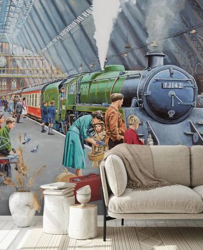 stazione ferroviaria interna negli anni '50 carta da parati stazione ferroviaria interna negli anni '50 carta da parati