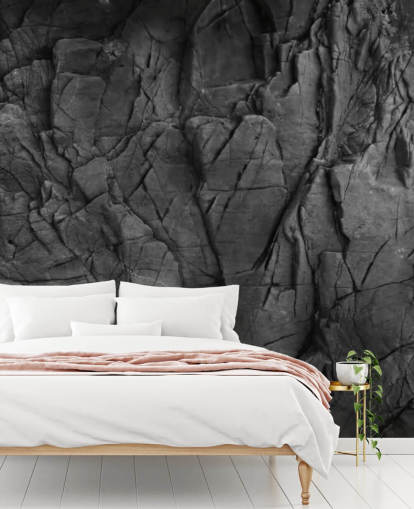 grå ytstruktur tapet väggmålning kallad Dark Grey Slate för sovrum, badrum och vardagsrum