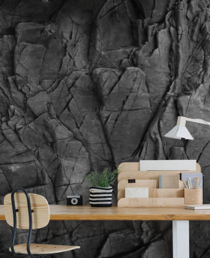 gray surface texture wallpaper mural called Dark Gray Slate for bedrooms, bathrooms and living rooms