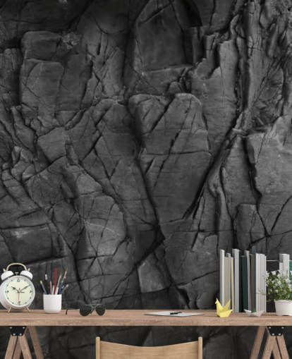 grey surface texture wallpaper mural called Dark Grey Slate for bedrooms, bathrooms and living rooms