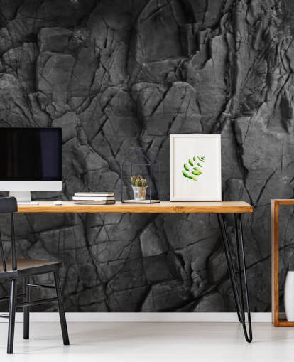 Tapeten-Wandbild mit grauer Oberflächenstruktur namens Dark Grey Slate für Schlafzimmer, Badezimmer und Wohnzimmer