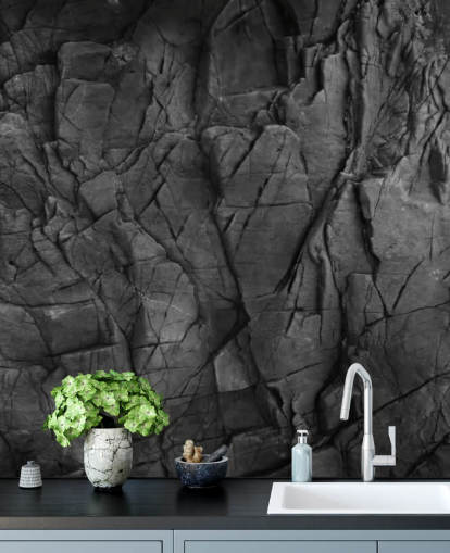 grå ytstruktur tapet väggmålning kallad Dark Grey Slate för sovrum, badrum och vardagsrum grå ytstruktur tapet väggmålning kallad Dark Grey Slate för sovrum, badrum och vardagsrum