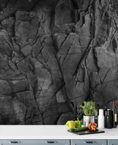 grå overflade tekstur tapet vægmaleri kaldet Dark Grey Slate til soveværelser, badeværelser og stuer