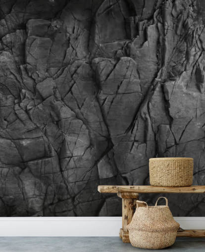 Tapeten-Wandbild mit grauer Oberflächenstruktur namens Dark Grey Slate für Schlafzimmer, Badezimmer und Wohnzimmer