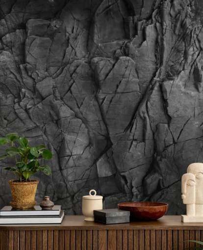 grey surface texture wallpaper mural called Dark Grey Slate for bedrooms, bathrooms and living rooms
