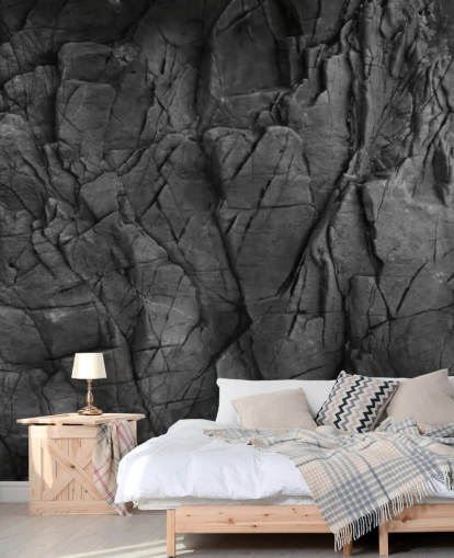 gray surface texture wallpaper mural called Dark Gray Slate for bedrooms, bathrooms and living rooms