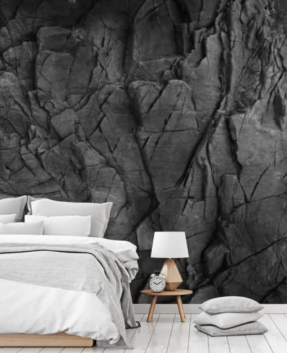 gray surface texture wallpaper mural called Dark Gray Slate for bedrooms, bathrooms and living rooms
