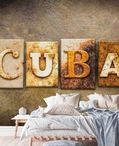 Rusty Cuba Sign Behang