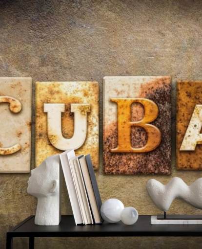 Carta da parati Rusty Cuba Sign