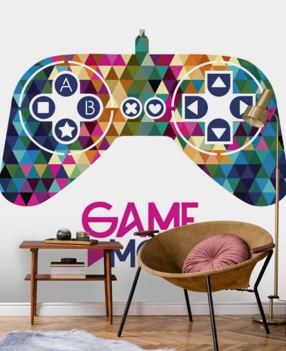 Mural de pared de controlador de juegos con diseño de