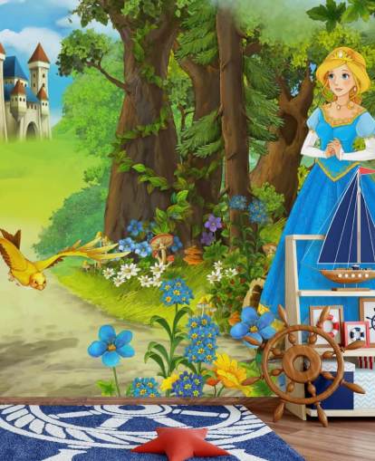 Prinsessan i blå klänning Bakgrund Prinsessan i blå klänning Bakgrund