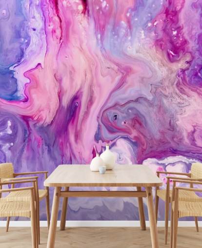 Psychedelic Lila Akvarell Bakgrund Väggmålning