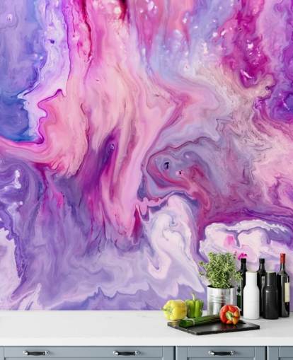 Papel pintado Acuarela morada psicodélica