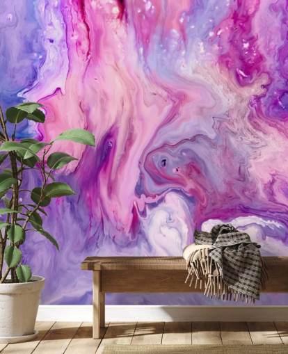 Psychedelic Purple Watercolour Wallpaper Mural