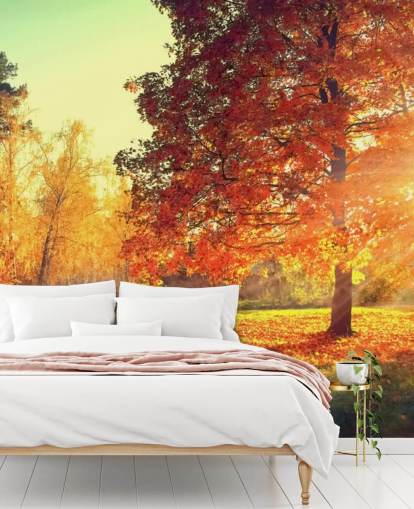 Decorazione murale con scena autunnale