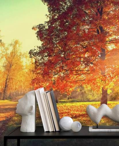 Decorazione murale con scena autunnale