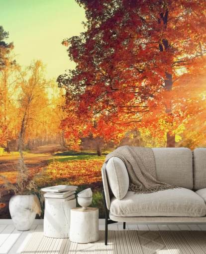 Decorazione murale con scena autunnale Decorazione murale con scena autunnale