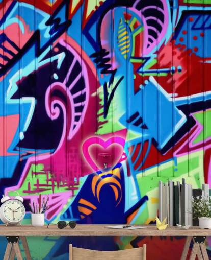 Colorful Patterned Graffiti Wall Mural Colorful Patterned Graffiti Wall Mural