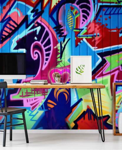 Décoration murale Graffiti à motifs colorés