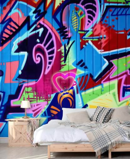 Décoration murale Graffiti à motifs colorés