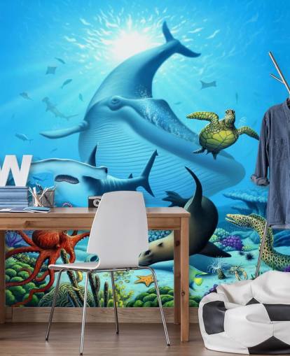 Sarjakuva Sea Life Taustakuva Sarjakuva Sea Life Taustakuva