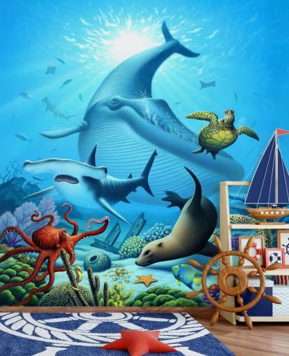 Sarjakuva Sea Life Taustakuva Sarjakuva Sea Life Taustakuva