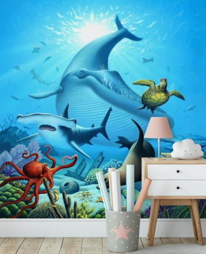 Tecknad Sea Life Bakgrund