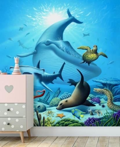 Tecknad Sea Life Bakgrund