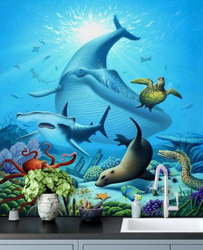 Cartoon Leben im Meer Tapete Cartoon Leben im Meer Tapete