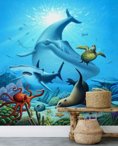 Tegneserie Sea Life Baggrund