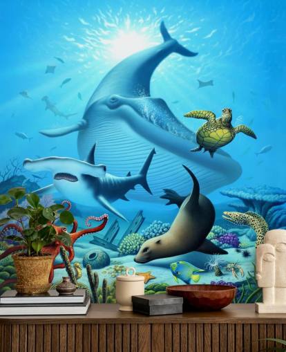 Tegneserie Sea Life Baggrund