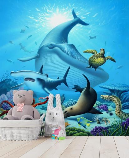 Tegneserie Sea Life Baggrund