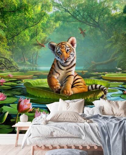 Muurschildering Tiger Lily