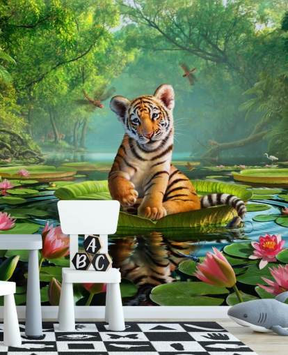 Muurschildering Tiger Lily