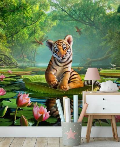 Tiger Lily Väggmålning Bakgrund