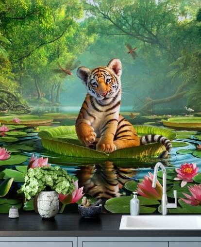 Tiger Lily Wall Mural Wallpaper