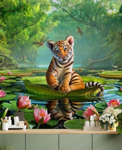 Carta da parati murale con giglio tigre