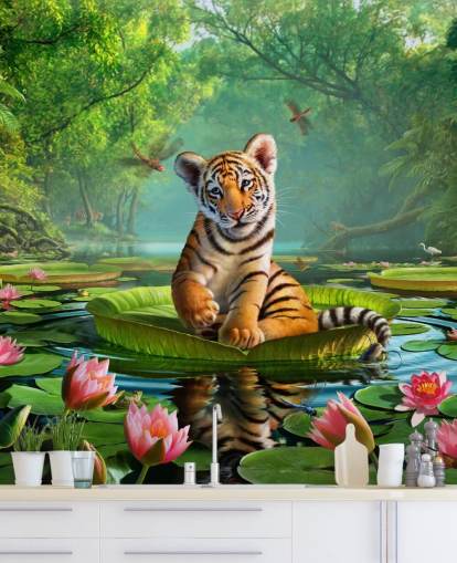 Tiger Lily Wall Mural Wallpaper