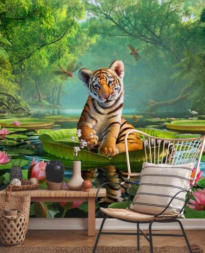 Tiger Lily Vægmaleri Baggrund