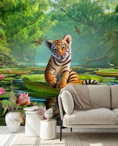 Tiger Lily Vægmaleri Baggrund