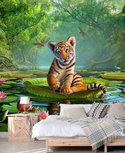 Muurschildering Tiger Lily