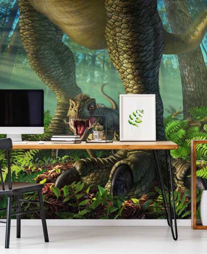 papier peint mural de dinosaure vert pour enfants appelé Wee Rex par Jerry LoFaro pour les chambres d'enfants et les salles de jeux papier peint mural de dinosaure vert pour enfants appelé Wee Rex par Jerry LoFaro pour les chambres d'enfants et les salles de jeux