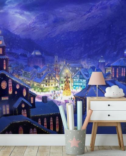 Papier peint Snowy Fantasy Christmas Town