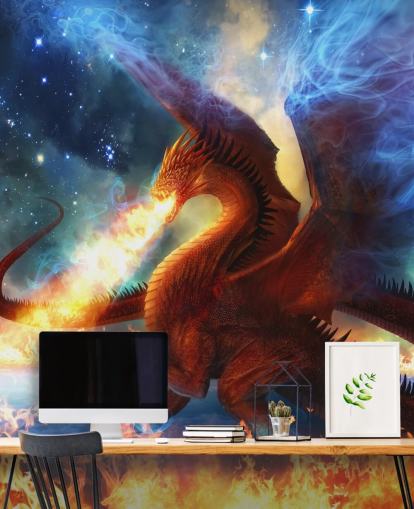 Red Dragon och Fire Fantasy Bakgrund