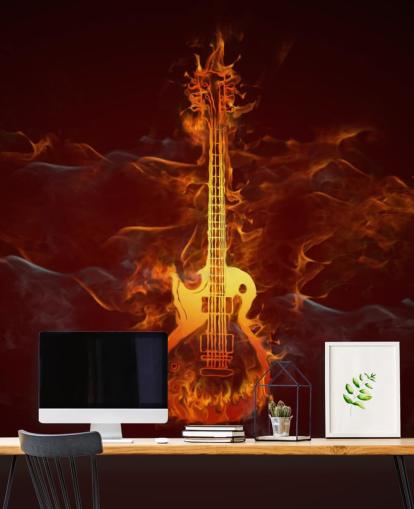 Flammende gitar